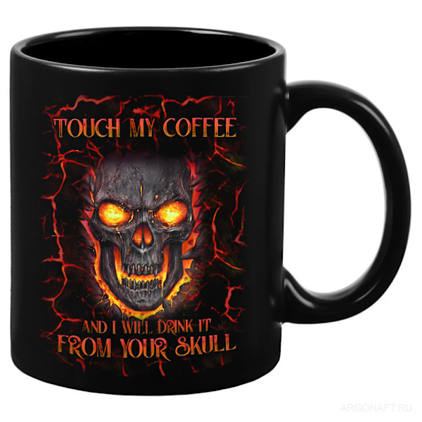 Keramisk kraniemugge til Halloween-gave, horror-kranietryk, sjov kaffe-te kop 300 ml Orange