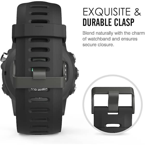Sopii Garmin Fenix 3/Fenix 5x pehmeä silikoniranneke, sopii Garmin Fenix 6x/finix 6x Pro/Fenix 3 Hr/5x Plus 26mm, oranssi