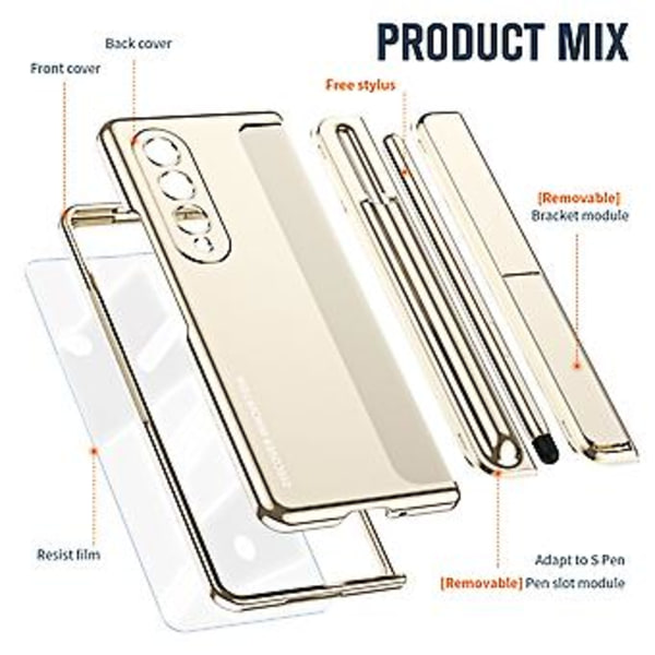 2-in-1 irrotettava puhelinkotelo Samsung Galaxy Z Fold4:lle Gold