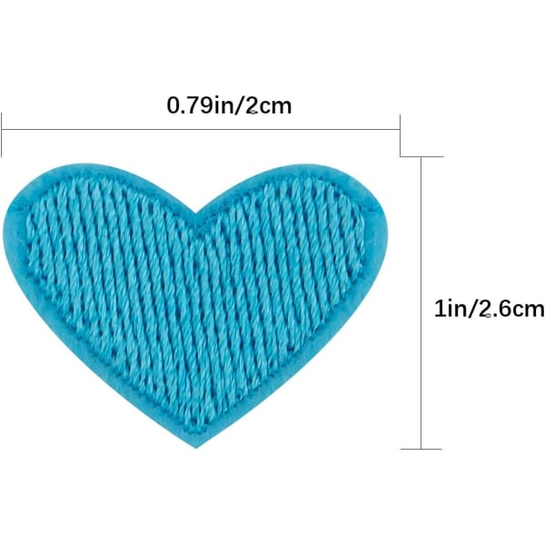 20 stycken Iron-on Mini Patch Färgglada Heart Mini Patches för Gar