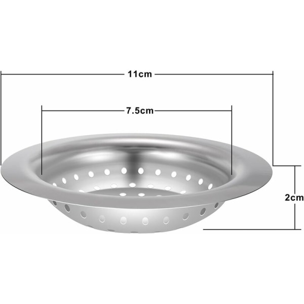 Silar i rostfritt stål för diskho (11 cm ytterdiameter)