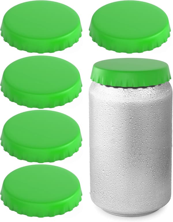 Silikonlock för Sodaburkar (6-pack, Grön) – Burkläck – Burklopp –