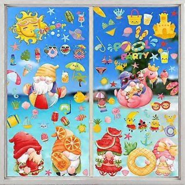 9 Ark Hawaiianska Fönsterdekaler Sommarfest Bakgrund Sommar Stickers Tomte Stickers