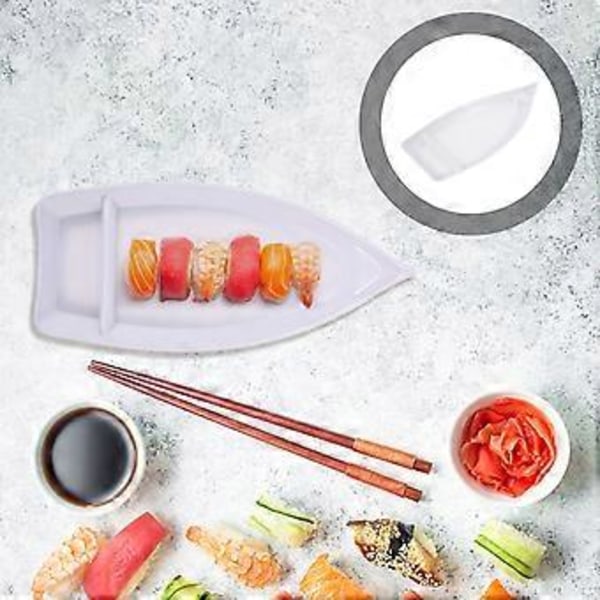 Båtformad Tallrik Snacksfat Sushi Serveringsbricka Japansk Stil Sushi Tallrik