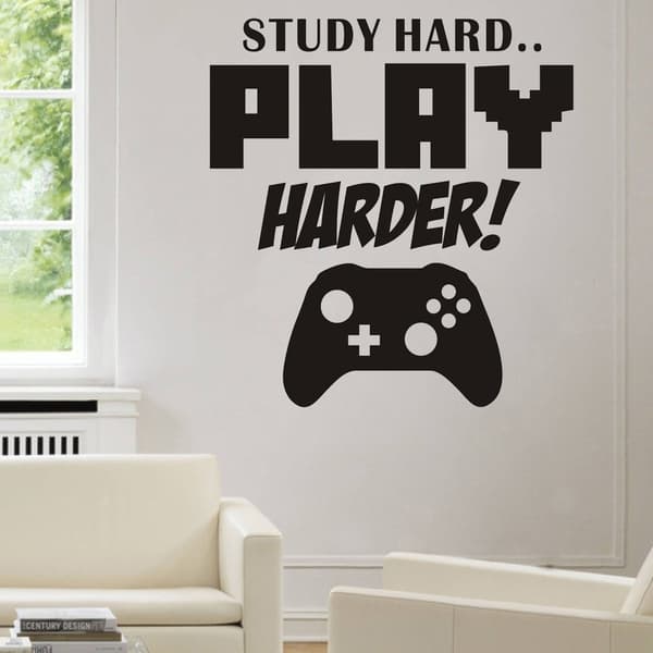 Study Hard vinyylitarra - seinäkoriste 20*8.66\"