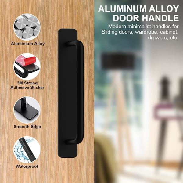2 stk Selvklebende Møbelhåndtak, Selvklebende Aluminium H