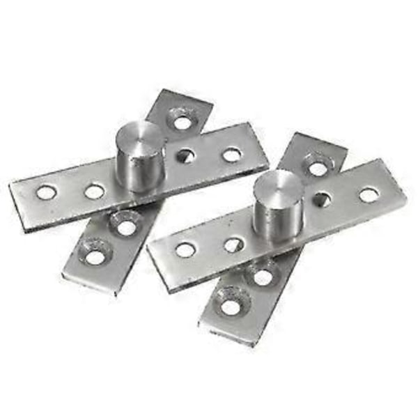 2 st 360 Graders Dörr Pivotgångjärn Silver 74mm Längd Rostfritt Stål