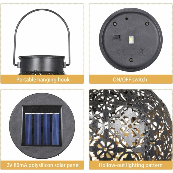 Sollampa, LED Utomhuslampa, IP44 Vattentät, Sladdlös