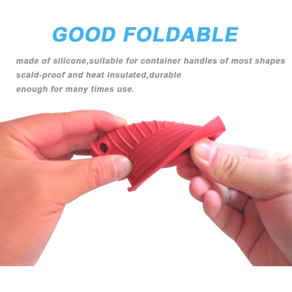 2 Par Silicone Hjelpegrep for Håndtak på Varme Panner, Varme Pannelokk