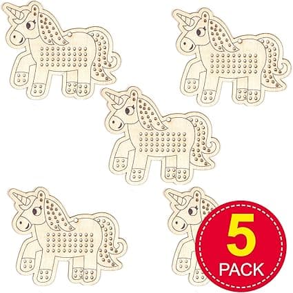 Enhörning Korsstygn Dekorationssatser (5-pack) - Konst & Hantverk