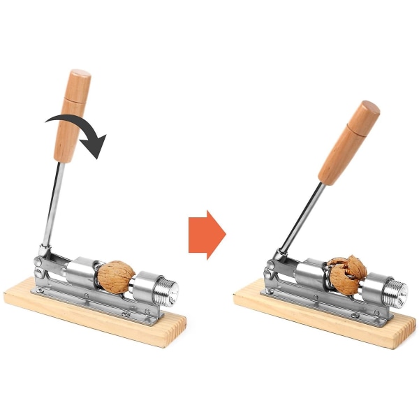 Tung Nut Pecan Cracker Plier Opener Verktyg Skrivbord Trä Bas