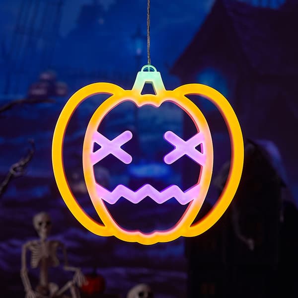 Halloween gresskar neon LED-dekorasjoner – trefarget Three-color