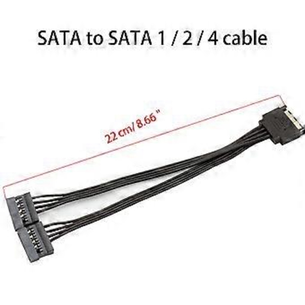 8,66 tommer Sata-kabel Sata-strømkabel Splitter Sata-strømsplitter Adapterkabel Tilslutningsledninger; Strømkabel til harddisk