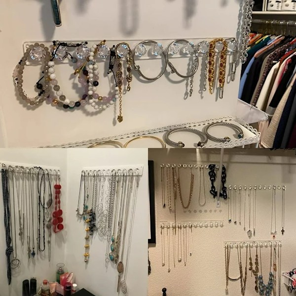 Halsbandsställ, akryl halsbandshängare, väggmonterat halsband