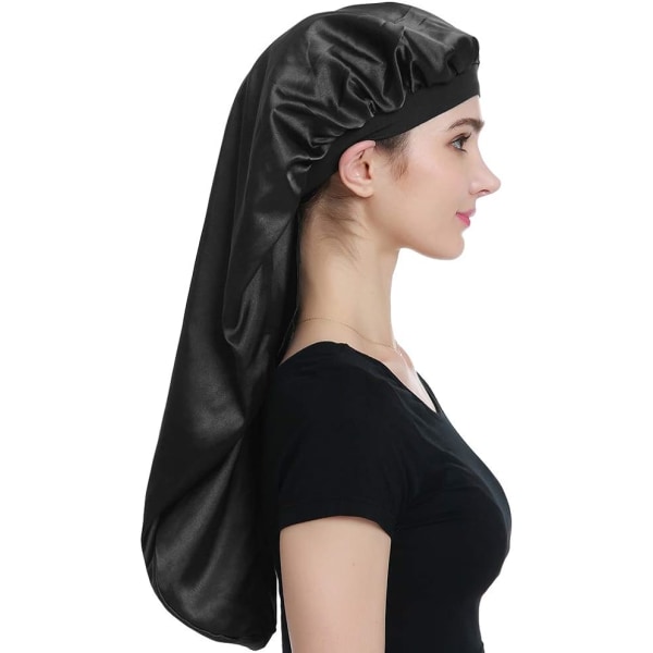 Extra Large Satin Bonnet Sleep Cap– Dubbellager, Premium Elasti
