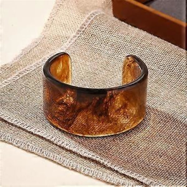 Färgglada Breda Armringar i Resin Geometriska Oregelbundna Armringar Breda Geometriska Armband Resin Textur Hand Smycken för Kvinnor 9
