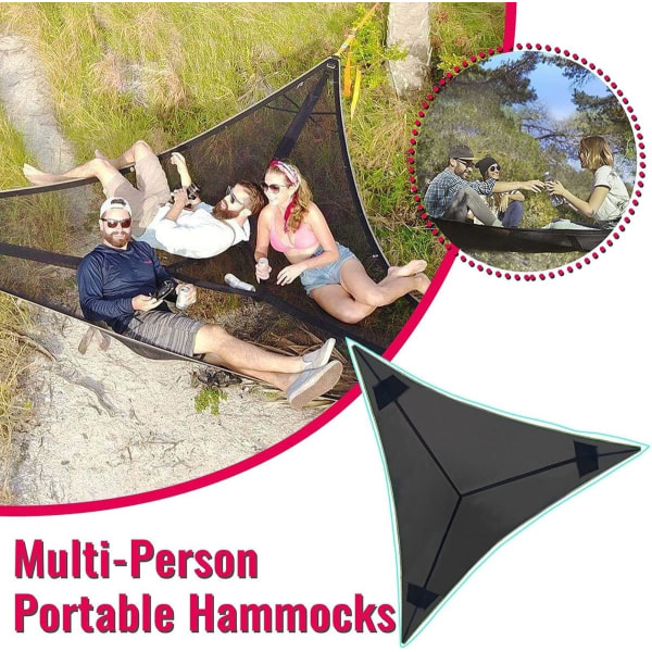 Giant Aerial Camping Hammock, Multi Person Portable Hammock 3 Poi