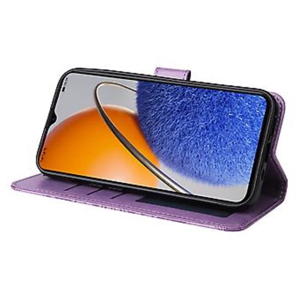 Solros Läder Telefonfodral För Huawei nova Y61 Purple