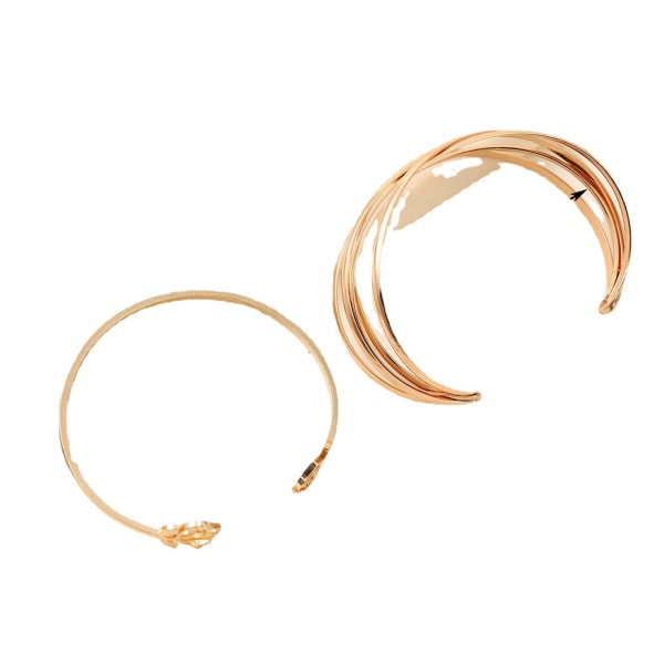 Smyckesset Charm Rose Armband Flerskikts ihålig guld kors öppning armband, set med 2