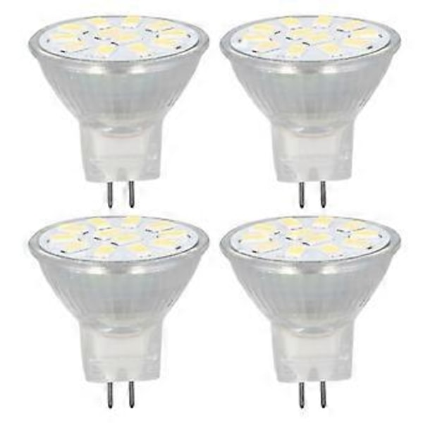 4 kpl/setti MR11 LED-spottivalopolttimo kaksoisneulakannalla 360° lämmönpoisto 3W 12 LED-lamppu Kylmä valkoinen