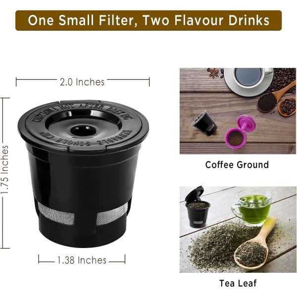 Set med 4 återanvändbara kaffefilter i mesh för Keurig 1.0-bryggare, Univers