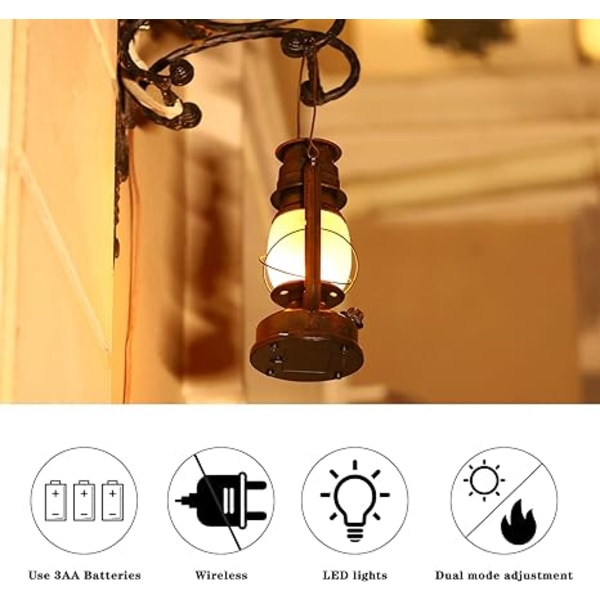 1 kpl LED-lyhtylamppu koristeet koti ulkolyhty, retro Des
