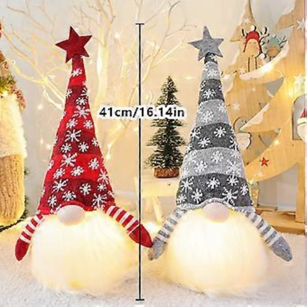 Jultomte, Julnisse Höjd 41cm, Julbelysning Dekoration, Amerikansk Jul Ansiktslös Nisse, Inomhus Juldekorationer, Julgåva