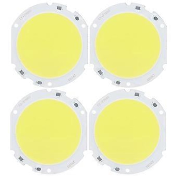 4 stk. 75mm Runde COB Lampeperler Højtydende LED Chip 24W/7282V til DIY Lampe Indendørs Lyskilde Belysning Hvidt Lys
