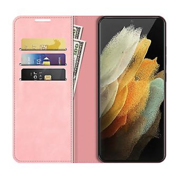 Galaxy S22 Ultra 5G magneettinen nahkainen suojakotelo Pink