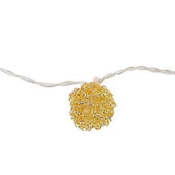 LED Ljusslinga Innovativ Järntråd Rund Boll Ljusslingor Batteridriven Julfest Nattlampor Guld 3 Meter 20LED