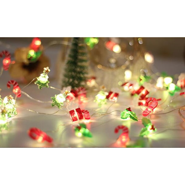 2m 20 LED Julgransljuskedja Batteridriven Varmvit