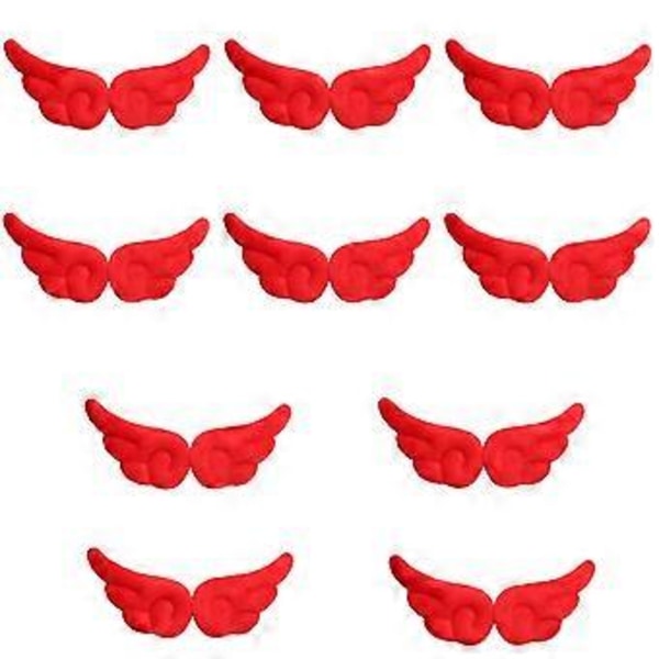 10 Par Elegante Vingeformede Hårspenner Legeringshåndverk Hårpynt Fest Hodeplagg Dekorationssett for Bryllup og Arrangement Rød Red