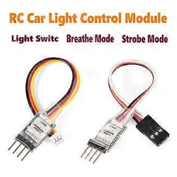 RC-auto lelu LED-lampun ohjain valokytkin 1:10 RC-telaketjuauto LED-valonohjauspaneelijärjestelmä TRAX4 SCX10:lle 1.5 plug