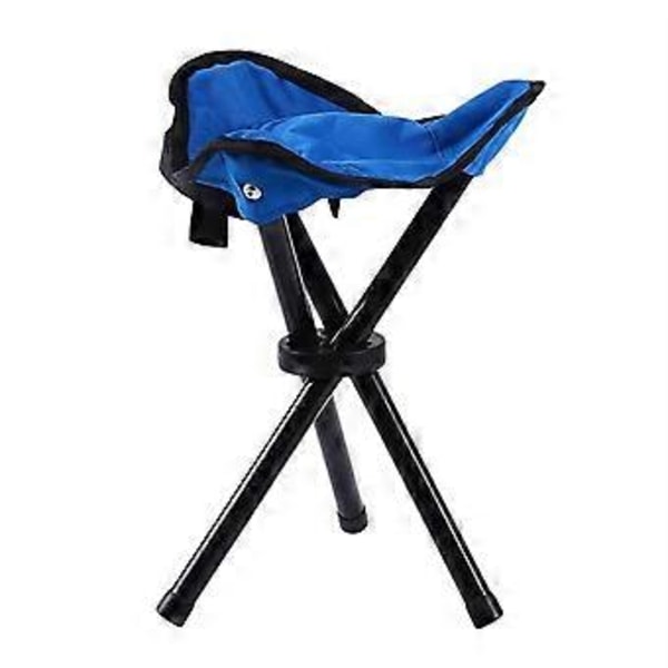 Tripod Pall Bärbar Användning Höjd 30 cm Hopfällbar 3-bensstol för Vandring Camping Picknick Strand BBQ Resor Utomhusaktivitet blå blue