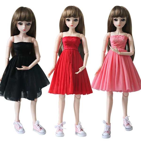60cm Barbie-nukkemekko Mekko Vaatteet Tarvikkeet 3kpl Lisävaruste C