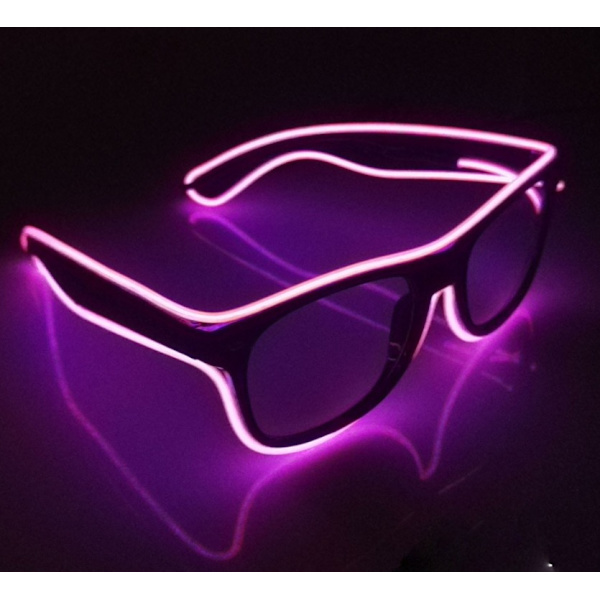 Pinkfarvede trådløse lysende briller, LED-briller EL Light Lumino