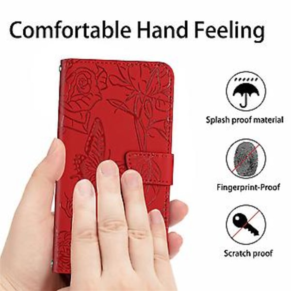 HT03 Nahkakotelo vivo X80 Lite/V25 5G -puhelimelle Red