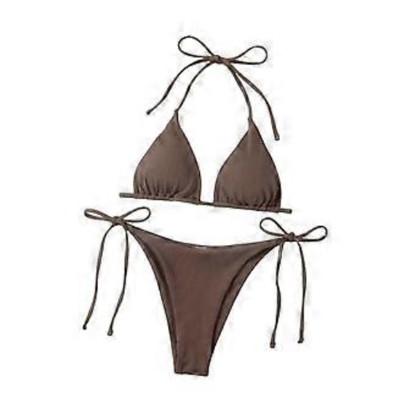Bikiniset Dam Baddräkt för Klubbar Vattenaktiviteter Semester Spa (Kaffe L) Coffee L