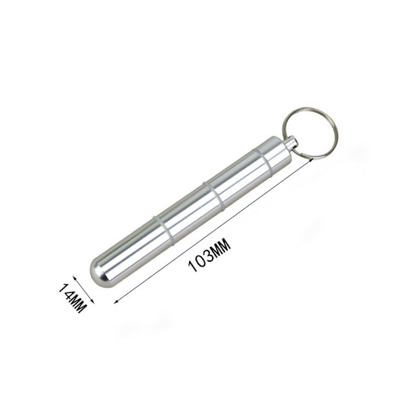 Hopeinen 14 × 103 mm:n kannettava metallinen hammastikun pidike