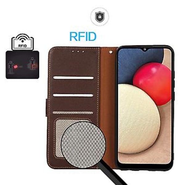 Litchi Textur RFID PU-fodral för OnePlus Ace / 10R Brown