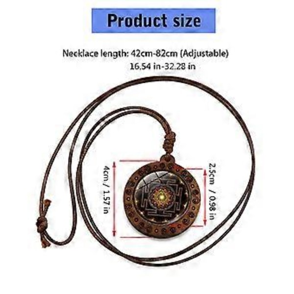 Tyylikäs puinen Metatronin kuutio kaulakoru pyhä geometria heksagrammi ja Sri Yantra amuletti kaulaketju säädettävä pituus choker 9