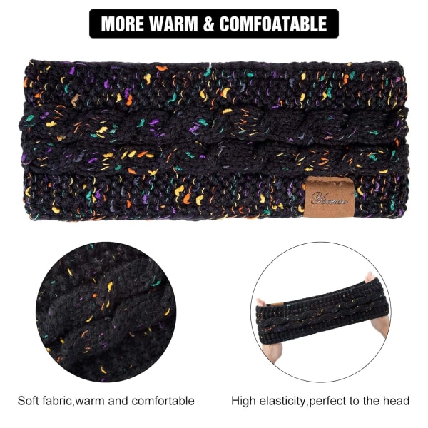 Confetti Winter Cable Headband Women, Knitted Headbands Thicken