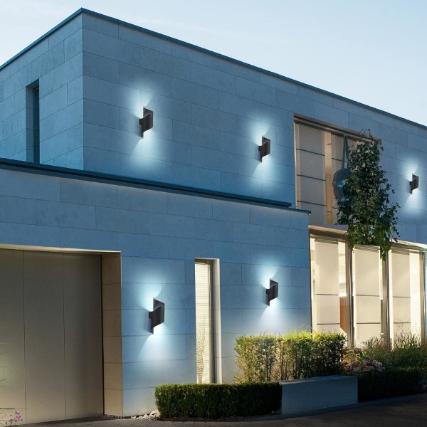 LED-vägglampa inomhus/utomhus, 10W 6000K kallvitt ljus, övre a
