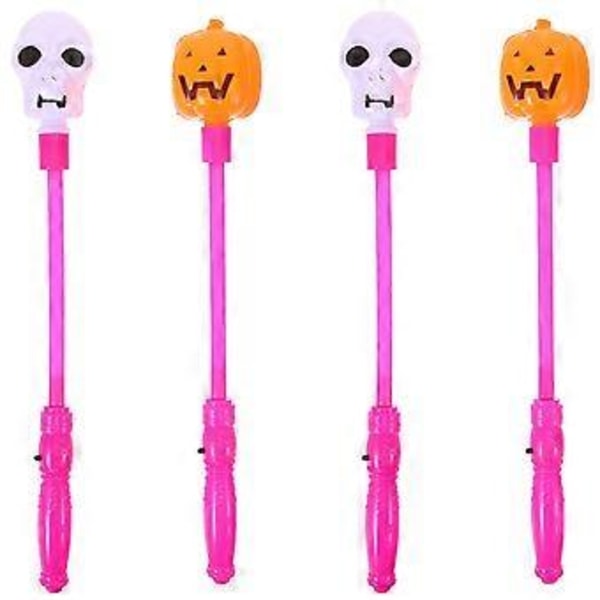 4 stk. Halloween LED Cosplay Stav Barn Scene Fe Stav Halloween Festgaver (2 stk. Spøkelsesansikt, 2 stk. Gresskar)
