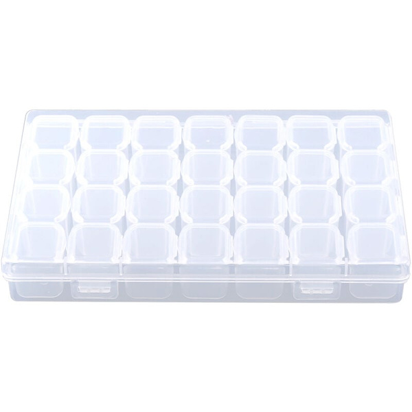 Klar plast 28 slots justerbar tablet medicin pille smykker st