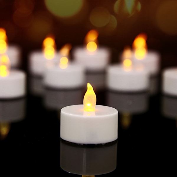 15 stk. batteridrevne LED-fyrfadslys med flammeeffekt - 100 timers batterilevetid