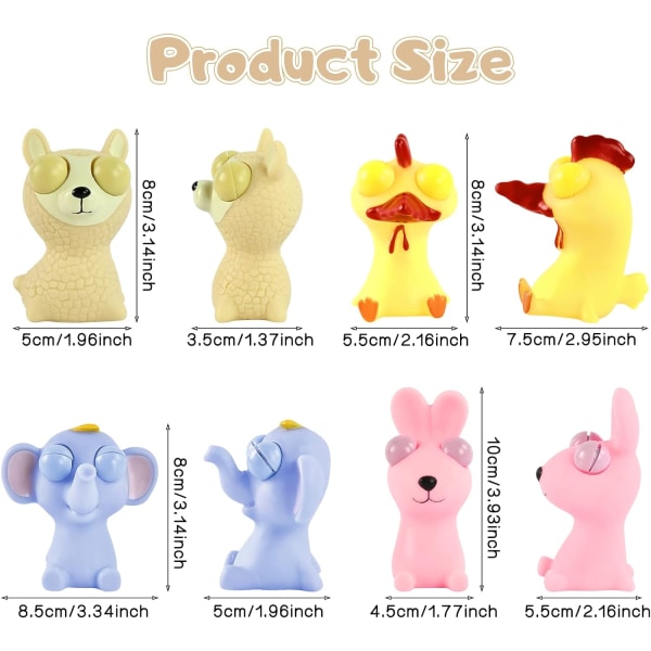 Anti-stress leketøy 4 stykker Pop ping Out EyesToys Squishy Squeeze To
