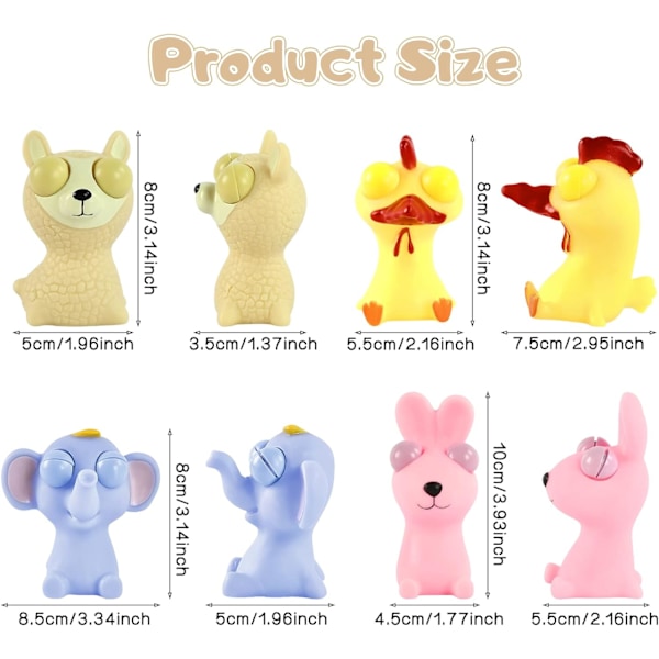 Anti-stressleksak 4 stycken Pop ping Out EyesToys Squishy Squeeze To