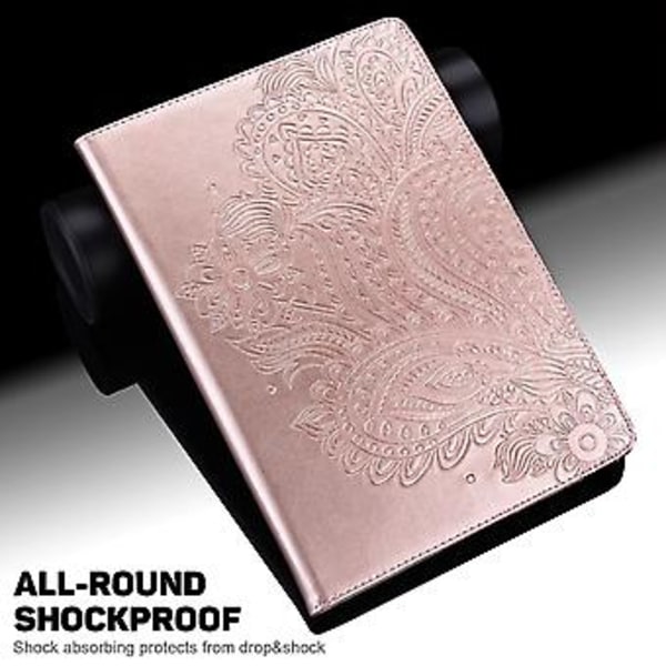 Riikinkukko-nahkainen tablettikotelo Xiaomi Redmi Pad SE:lle Rose Gold