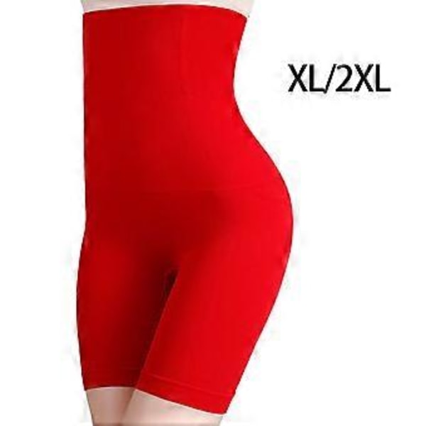 Korkeavyötäröiset muotoilevat shortsit, vyötäröä kaventavat ja selkää tasoittavat alusvaatteet naisille (Punainen XL 2XL) Red XL 2XL